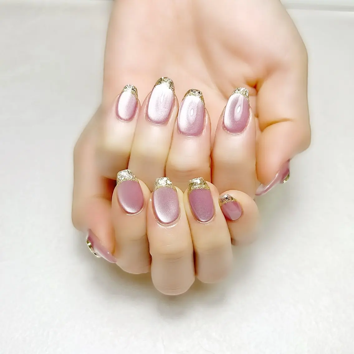 ネイル フレンチネイル ガラスフレンチ マグネットネイル オフィスネイル ワンカラーネイル rouse nail RISATOのネイルデザイン