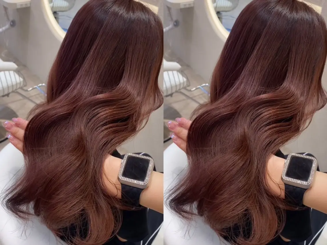 セミロング カラー カット ヘアカラー トリートメント 上品♡韓国レイヤー 🤍のの🤍のヘアスタイル