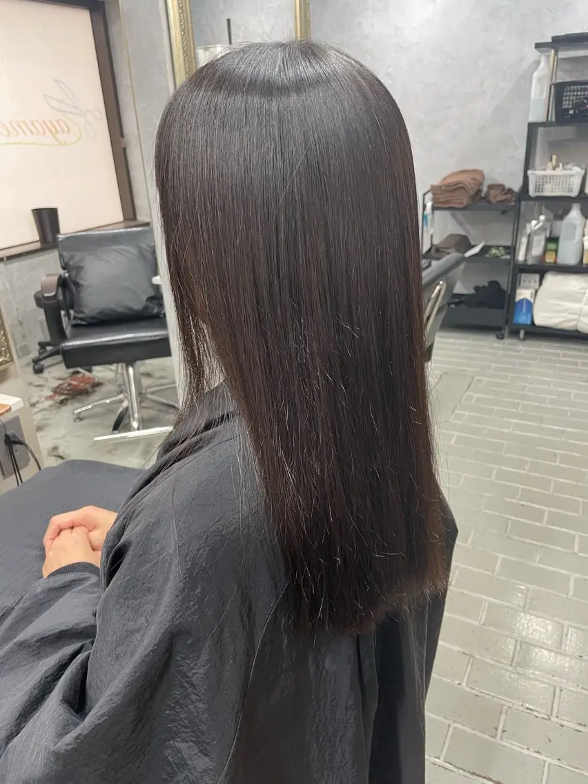 ロング 髪質改善 カット 縮毛矯正 トリートメント 艶髪/透明感カラー 山﨑俊輔のヘアスタイル