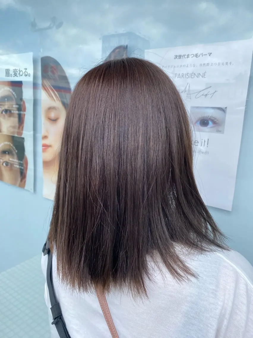ミディアム カラー 縮毛矯正 . SHIZUKAのヘアスタイル
