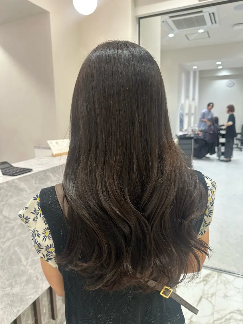 ロング カラー カット ヘアカラー トリートメント 韓国レイヤー✨ yasuko銀座のヘアスタイル