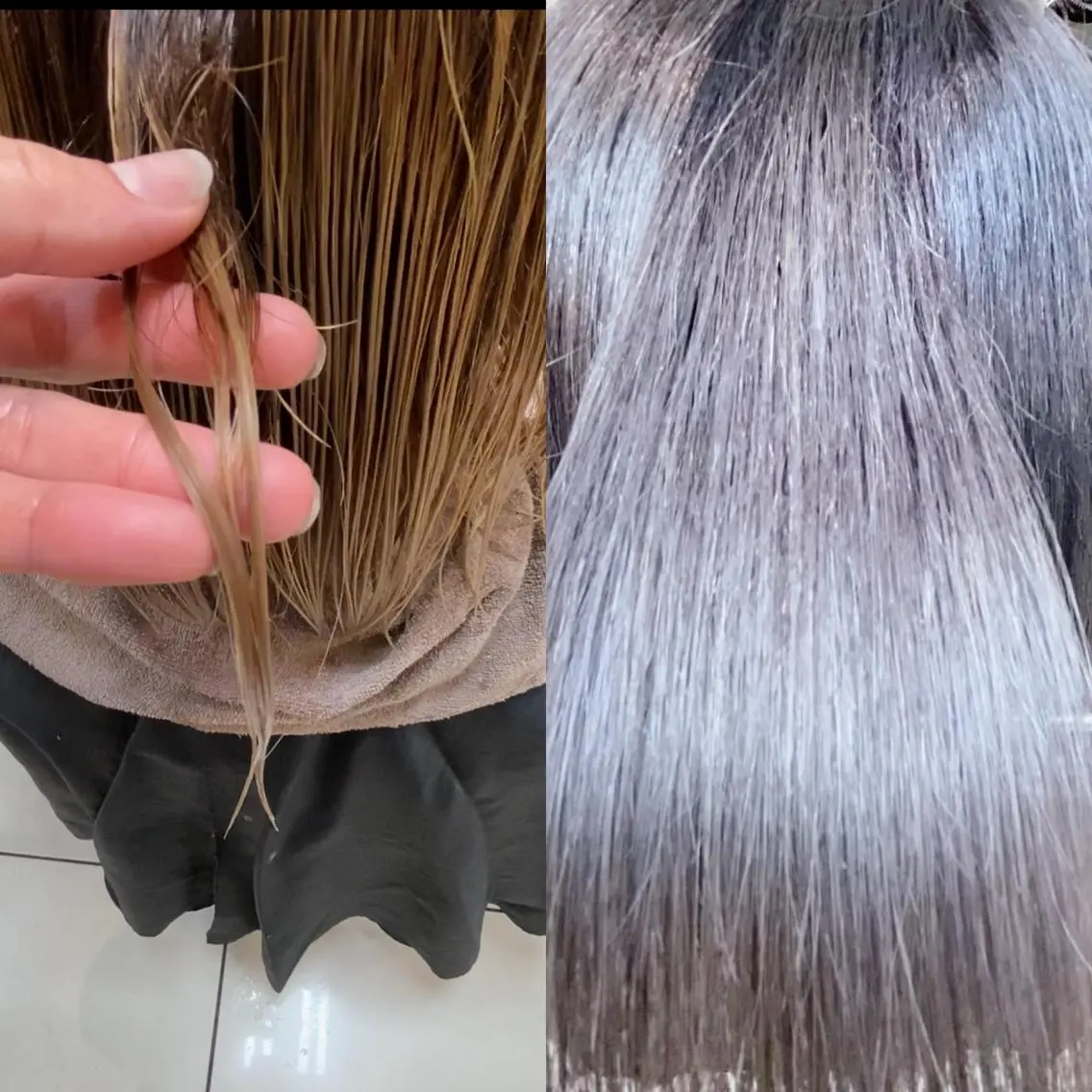 ミディアム カラー ブリーチ シルバー 髪質改善 縮毛矯正 カット ヘアカラー トリートメント 💍美髪矯正💍 髪質改善・店長 伊藤のヘアスタイル