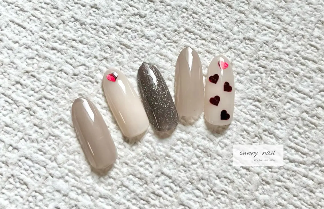 ネイル ハート バレンタイン sunny nailのネイルデザイン