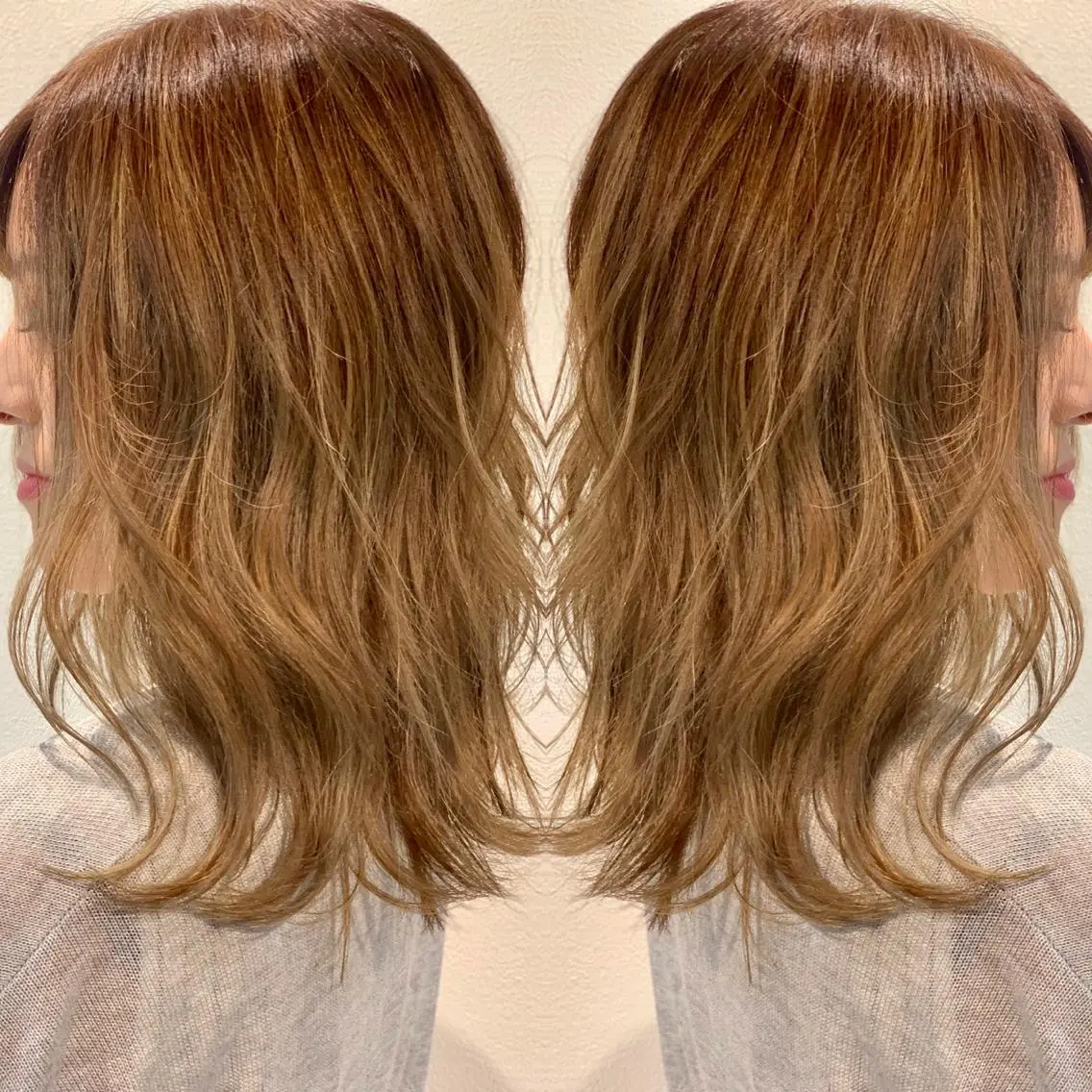 ミディアム カット ヘアカラー トリートメント Lilly 中谷友里のヘアスタイル