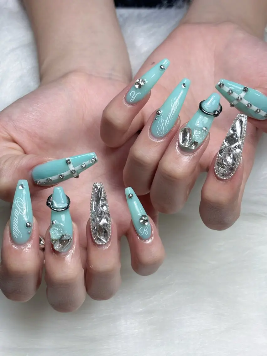 ネイル キラキラネイル 韓国ネイル マグネットネイル 夏ネイル ワンホンネイル ハンドネイル Sully Nail Labのネイルデザイン