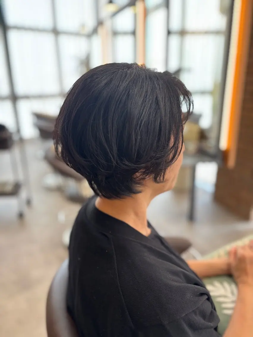 ショート カット トリートメント ヘッドスパ 酸性ストレート/ブリ ーチなしWカラー河本のヘアスタイル