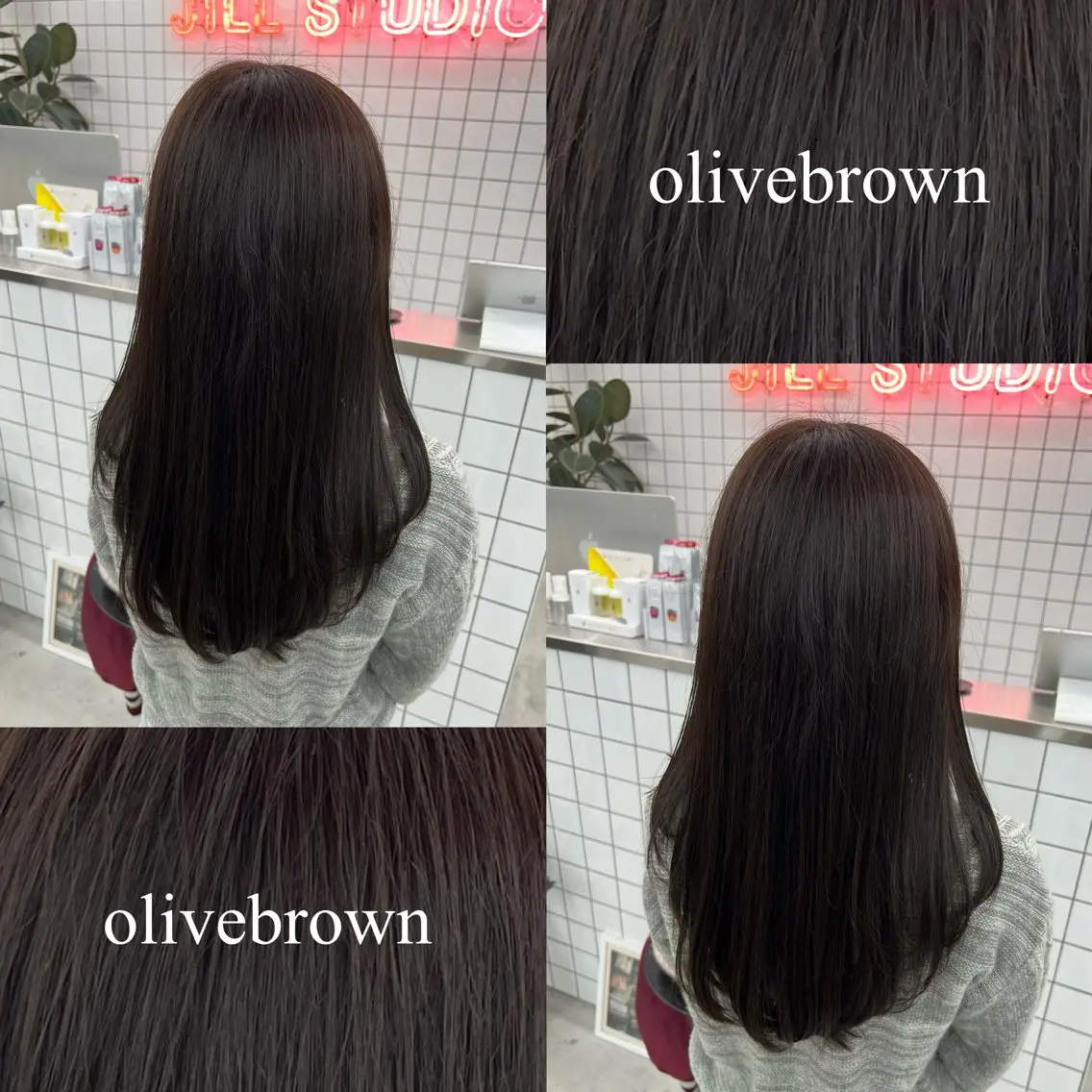 セミロング カラー ブラウンカラー 透明感カラー オリーブブラウン オリーブカラー カット ヘアカラー 🌷︎あすか🌷 JILLSTUDIOのヘアスタイル