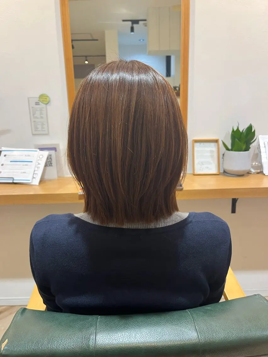 ミディアム カット 縮毛矯正 武田 綺音のヘアスタイル