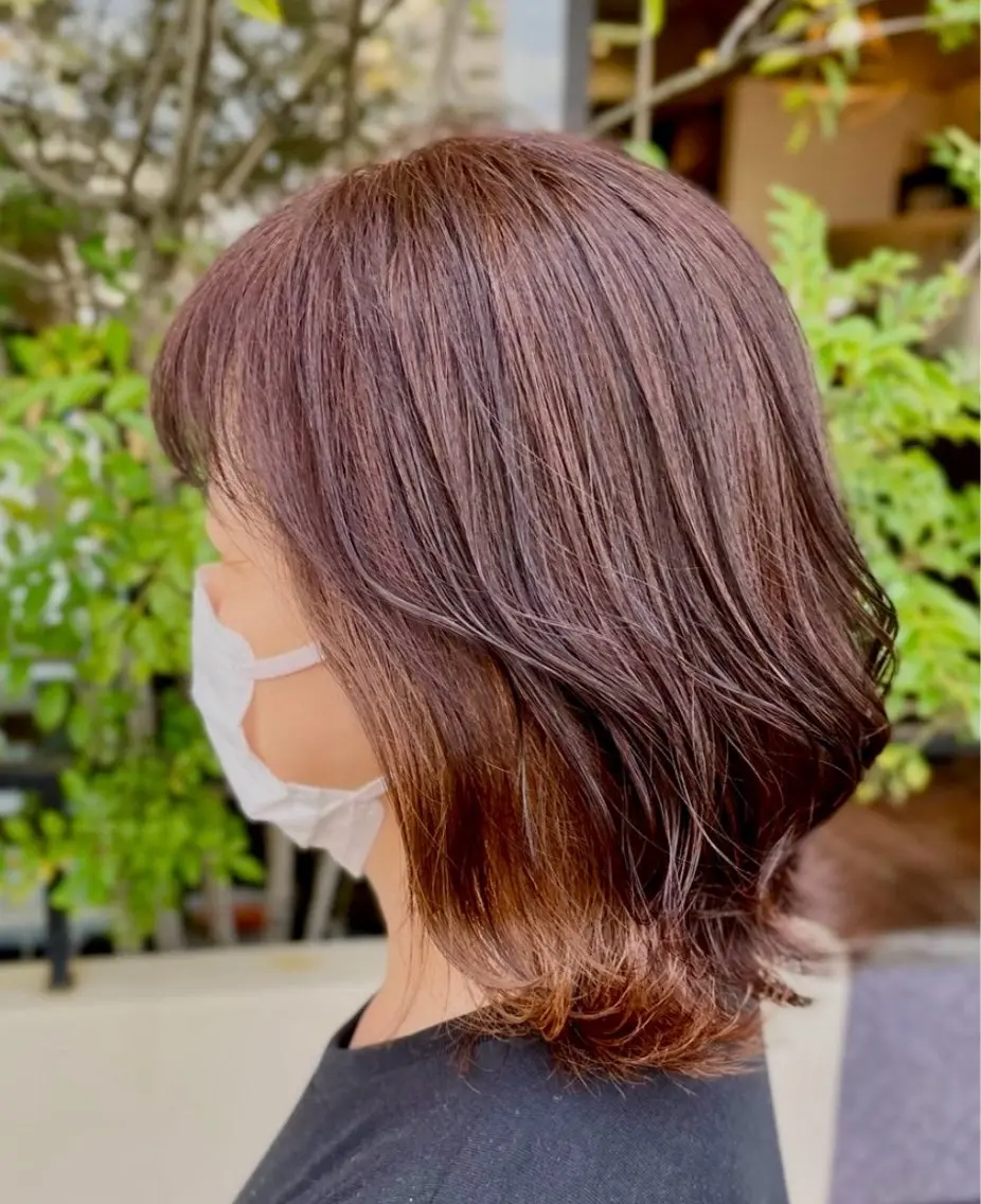 ミディアム カット ヘアカラー ショート×髪質改善 西梅田Kaiのヘアスタイル