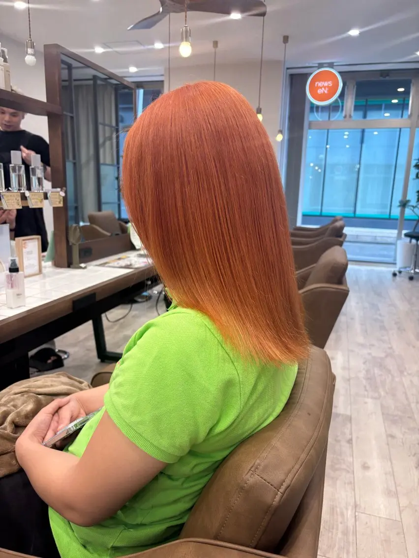 カラー ヘアカラー まろみ暖色×ボブ ×chia🕯のヘアスタイル