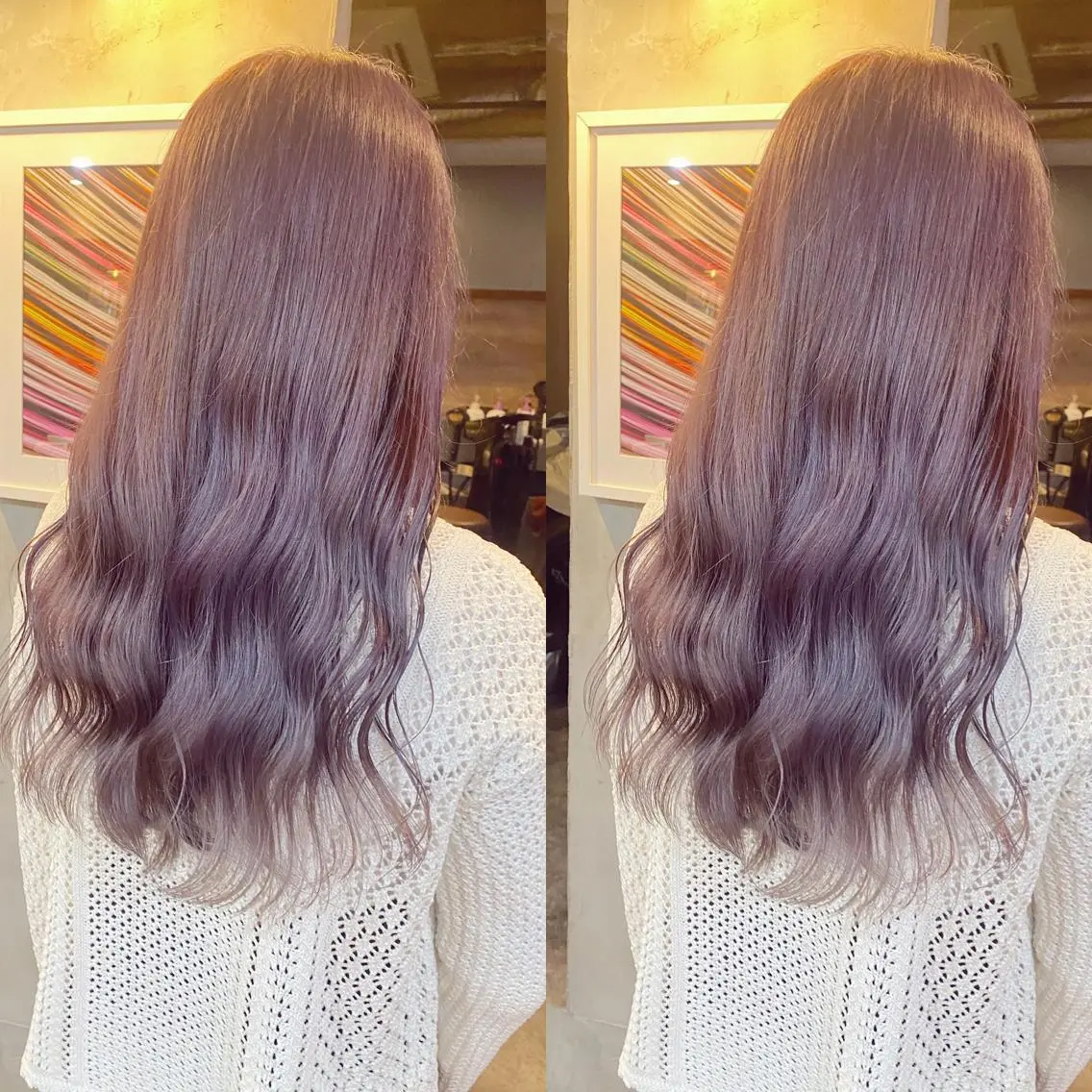 ロング カラー カット ヘアカラー トリートメント yoriダブルカラー 代表すがわらのヘアスタイル