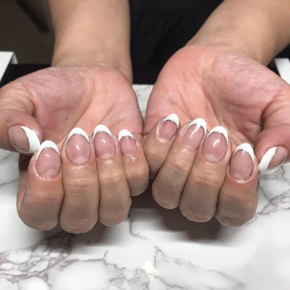 ネイル フレンチネイル ラメ(グリッター) アスピーネイル asukaのネイルデザイン