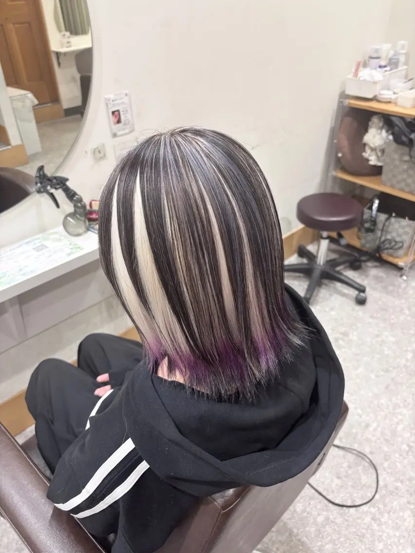 セミロング カラー ヘアカラー トリートメント ヘッドスパ 【ハイトーン特化】 🦋森山陽向/大宮のヘアスタイル