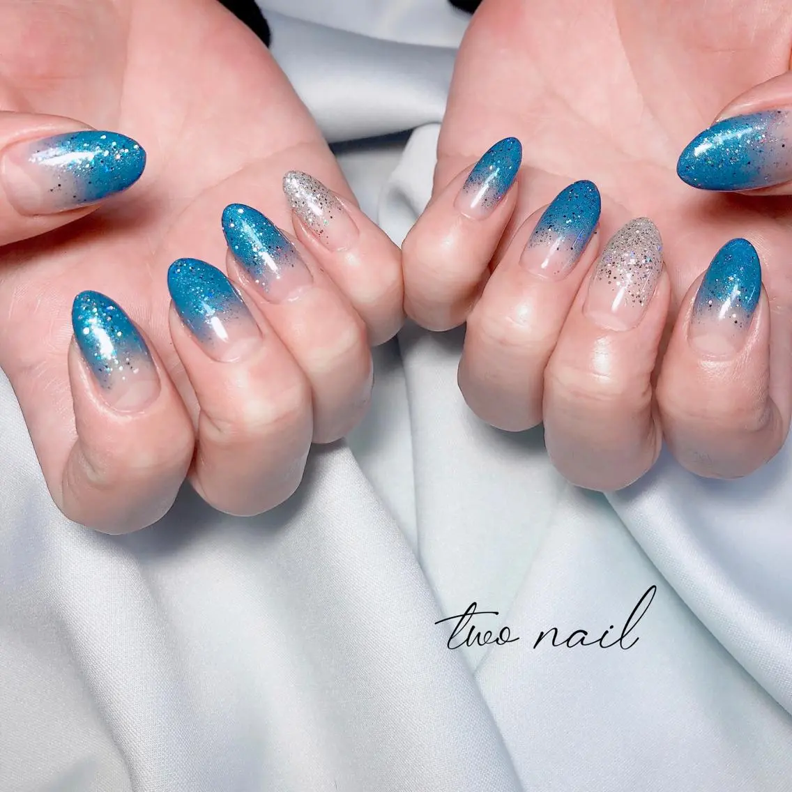 ネイル アートネイル フットネイル ハート ニュアンスネイル ホワイト ハンドネイル two nailのネイルデザイン