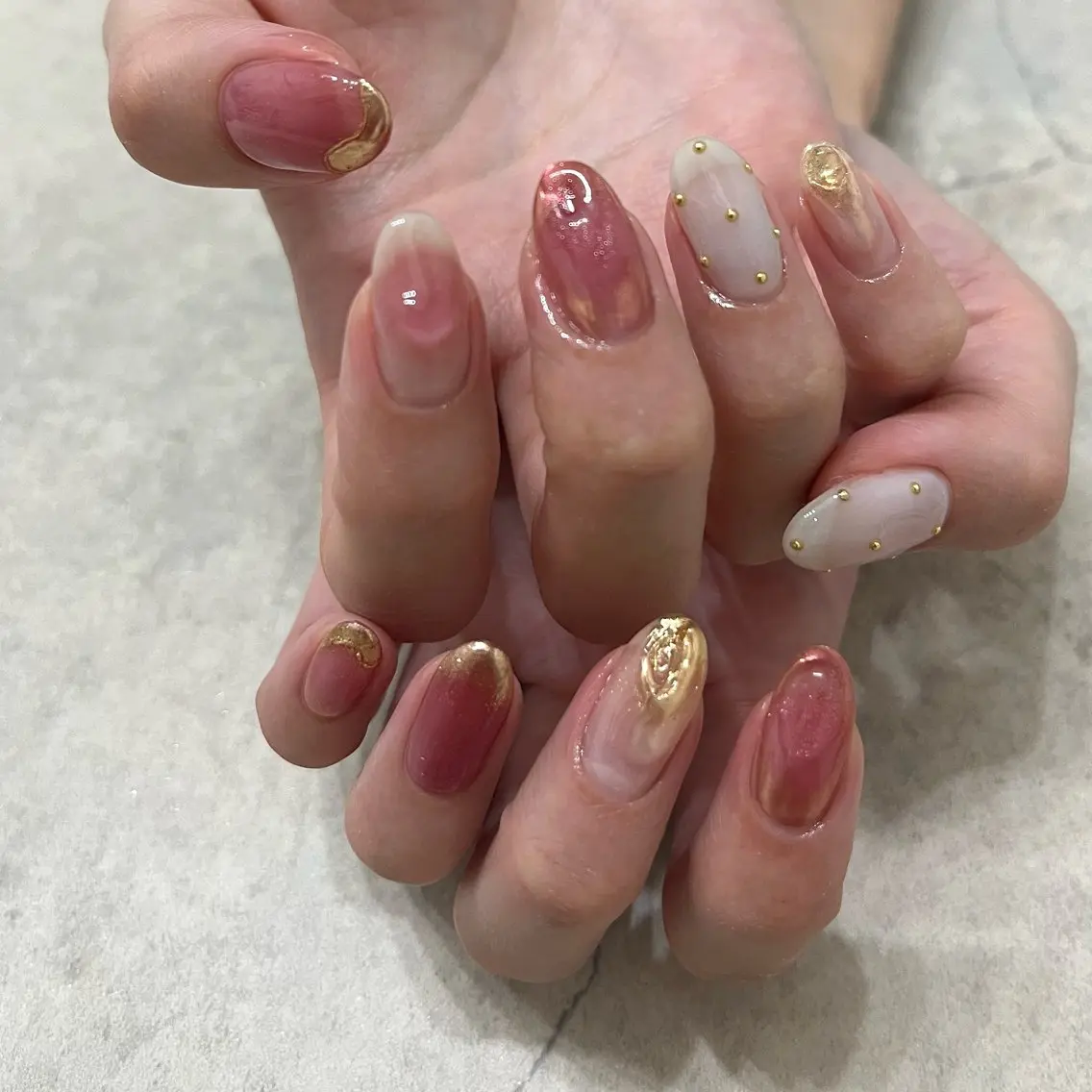 ネイル グリーン 持ち込み ハンドネイル vegh. nail／阿波座のネイルデザイン