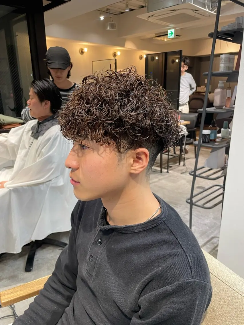 ショート パーマ メンズ メンズパーマ プードルパーマ 波巻きパーマ プードルパーマ 梅田💥Cut/ Perm💥ふみのヘアスタイル