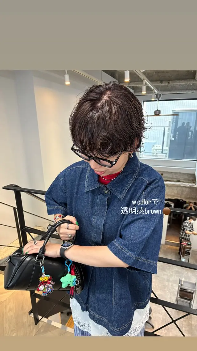 ショート パーマ ヘアカラー 石井聖愛/名古屋/ 伏見/カラーモデルのヘアスタイル