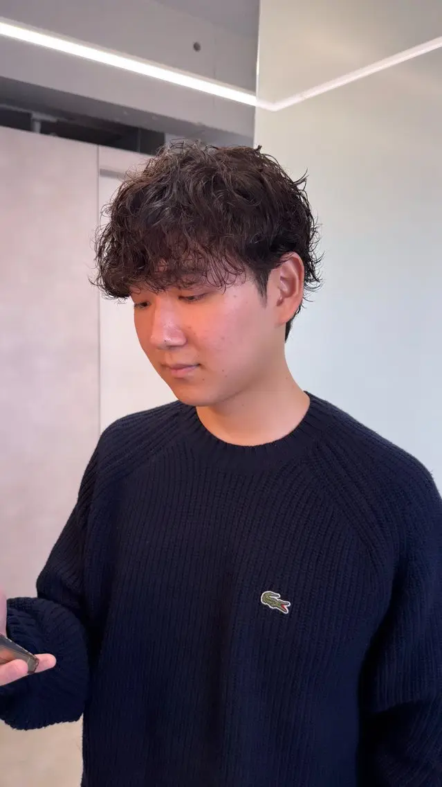 🌸初回の方限定クーポン（メンズ）🌸【似合せカット✂️＋シャドウパーマ🌀】の写真