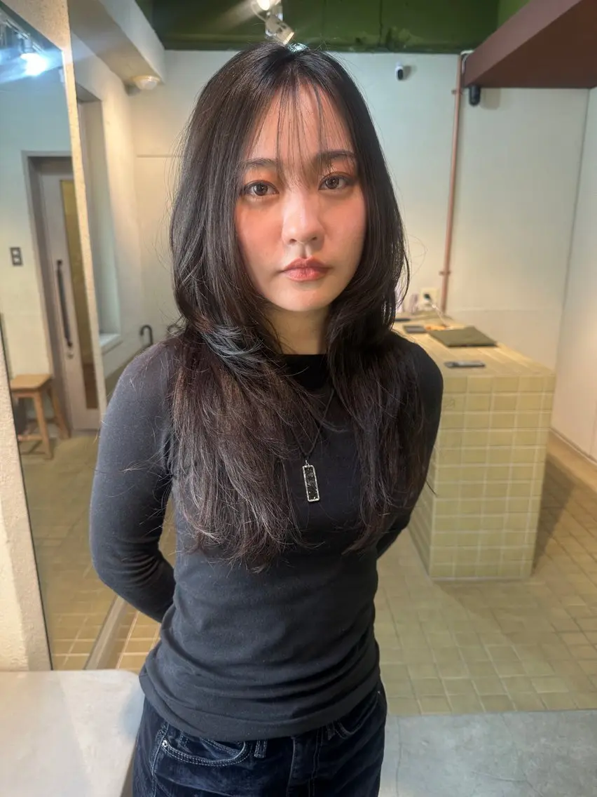 ロング カット ヘアカラー 似合わせが得意 村松慧汰のヘアスタイル