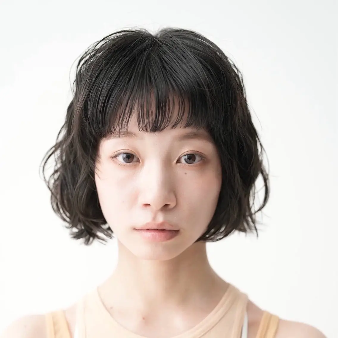 ミディアム カラー ヘアアレンジ ヘアカラー 韓国×艶髪 さきのヘアスタイル