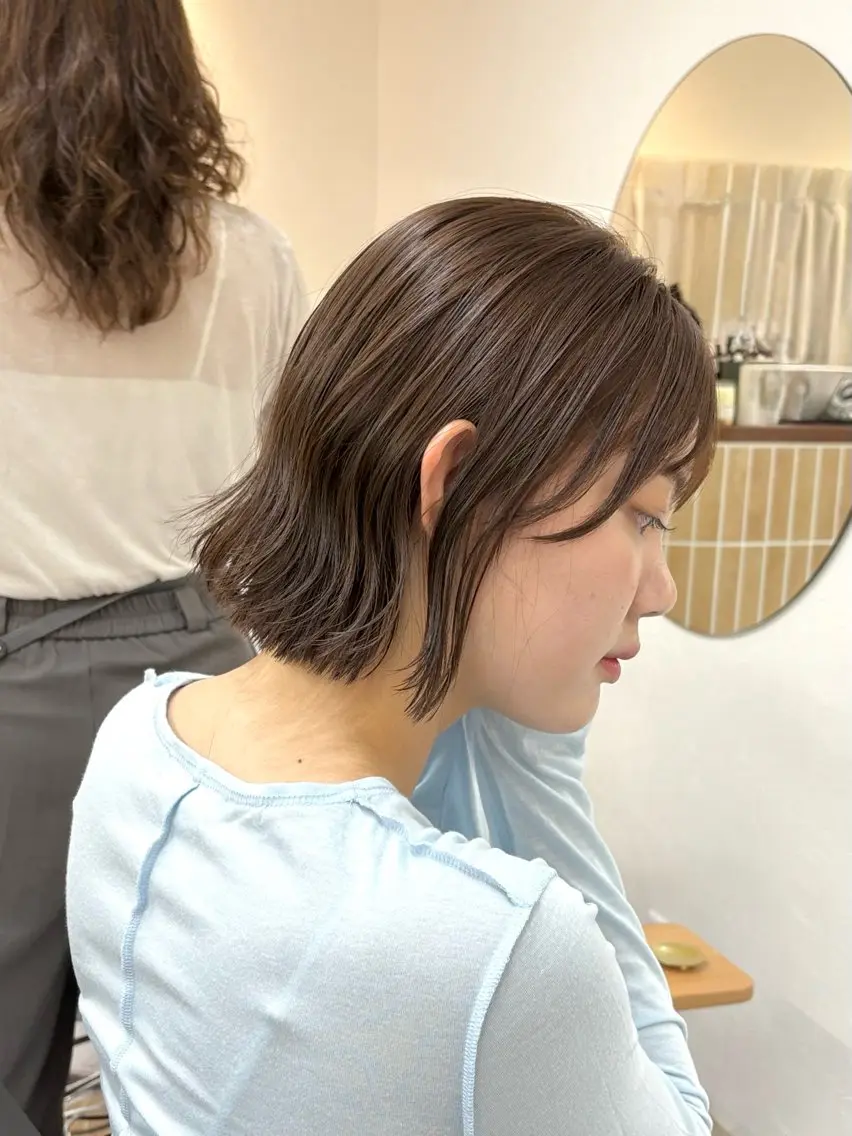 【集中ケア🫧】カット+髪質改善ケアカラー+サロン専用CREAMトリートメント+超音波アイロン付の写真