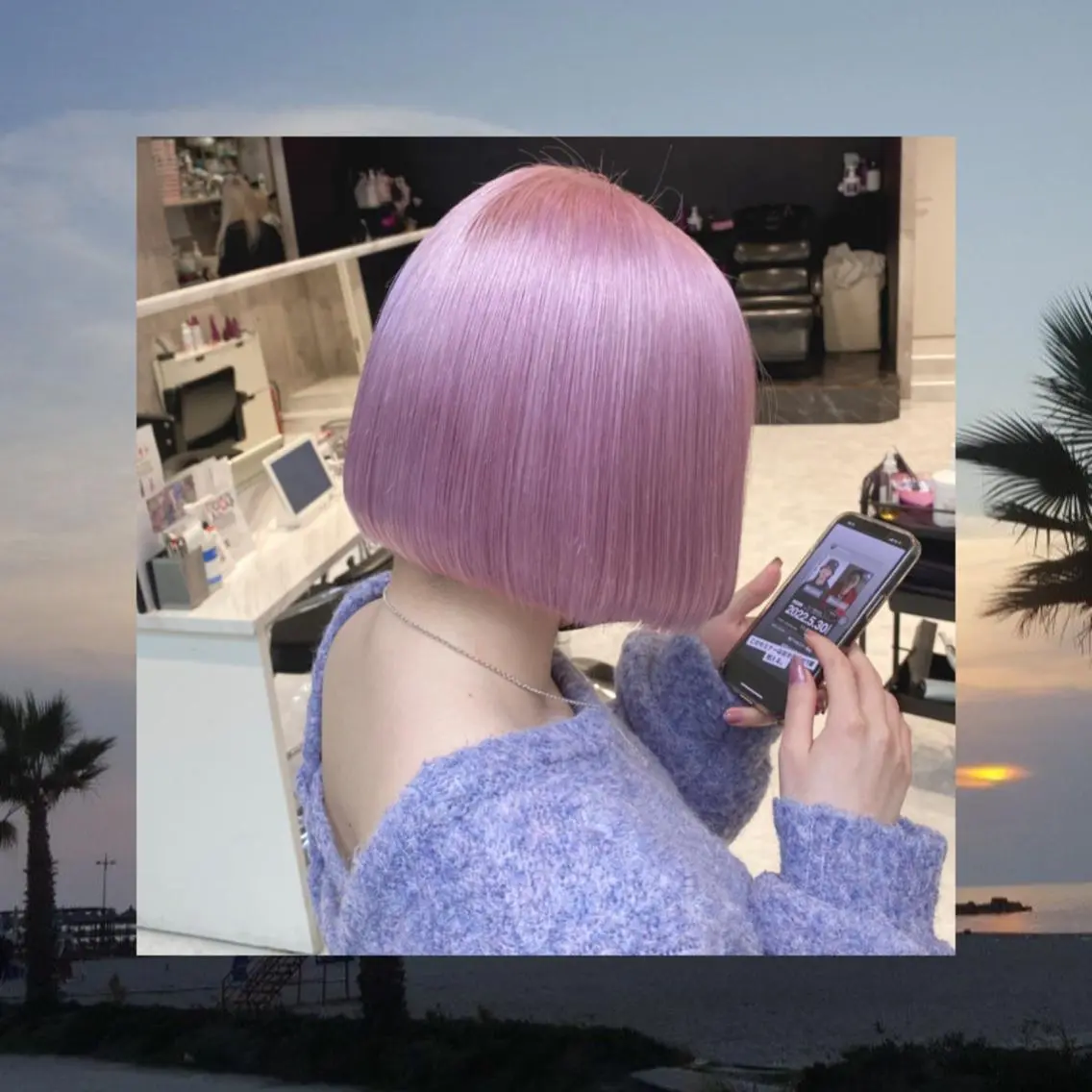 ショート カラー パーマ ヘアアレンジ メンズ キッズ ネイル マツエク・マツパ アイブロウ 🎀ハイトーンNo .1🩵NaGiSaのヘアスタイル