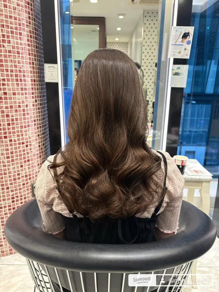 ミディアム カラー パーマ ヘアカラー トリートメント 韓国っぽ水光肌カラー マンツーマン🫧なおのヘアスタイル