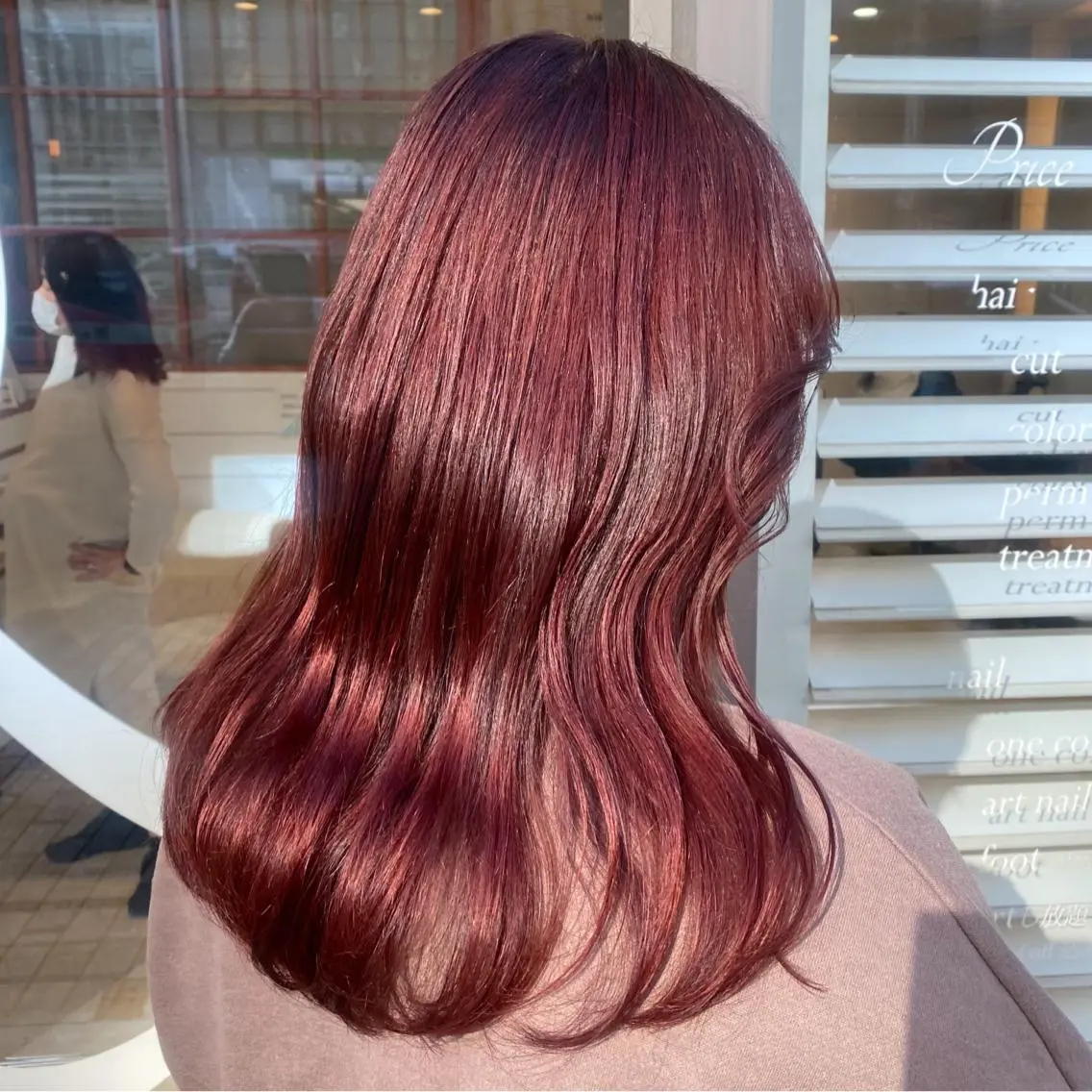 セミロング カラー オレンジ ピンクカラー ツカハラ　リリカ 👒柔らかカラー👒のヘアスタイル
