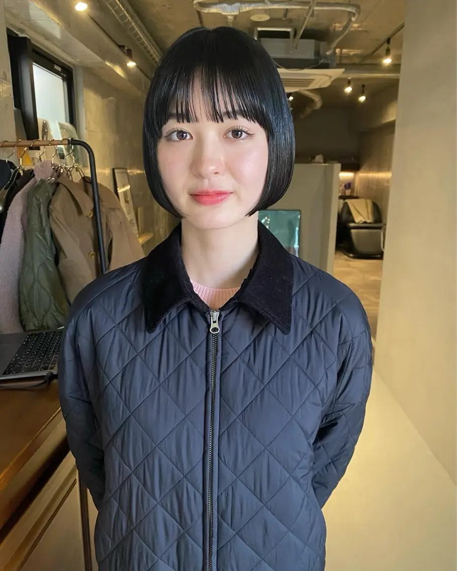 ショート カラー 黒髪 ボブ カット ヘアカラー トリートメント 🧼柴田 健太郎🧼のヘアスタイル