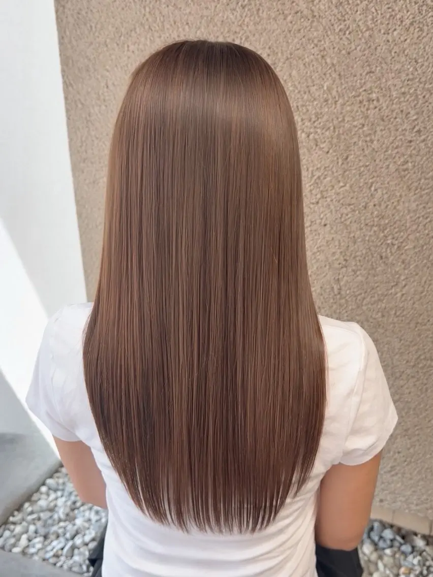 ロング カラー ベージュカラー 縮毛矯正 Saraju 仁川店 SHIORI ♥のヘアスタイル