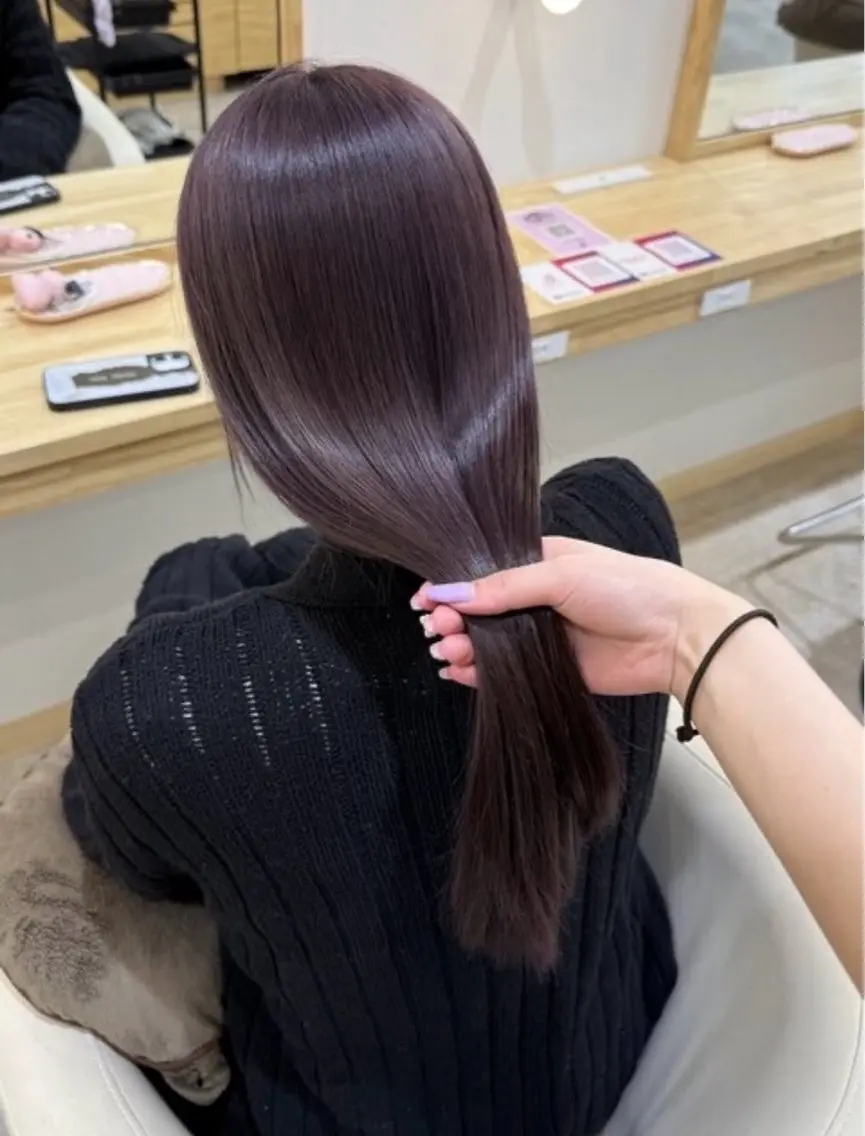 ロング カラー ヘアカラー トリートメント 大人韓国レイヤー🫧 暖色カラー/はるのヘアスタイル