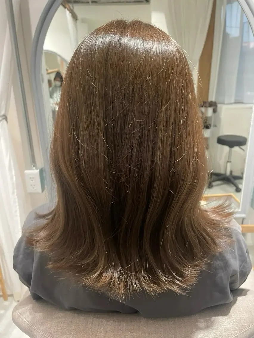 ミディアム ヘアカラー トリートメント 【日韓風、レイヤー】 🤍ひらい　なつきのヘアスタイル