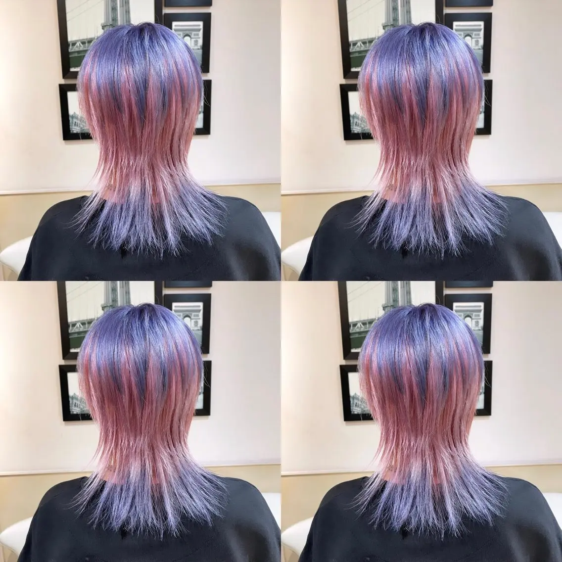 ミディアム カラー ブルーカラー ブルーラベンダー ラベンダーカラー ピンクカラー 🌟トップデザイナー 高橋🌟のヘアスタイル
