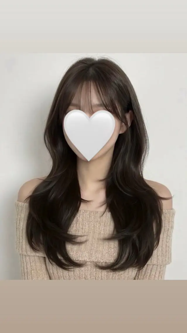 ロング カラー 韓国風ヘア レイヤーカット 韓国風ワンホンレイヤ ー/似合わせナルミのヘアスタイル