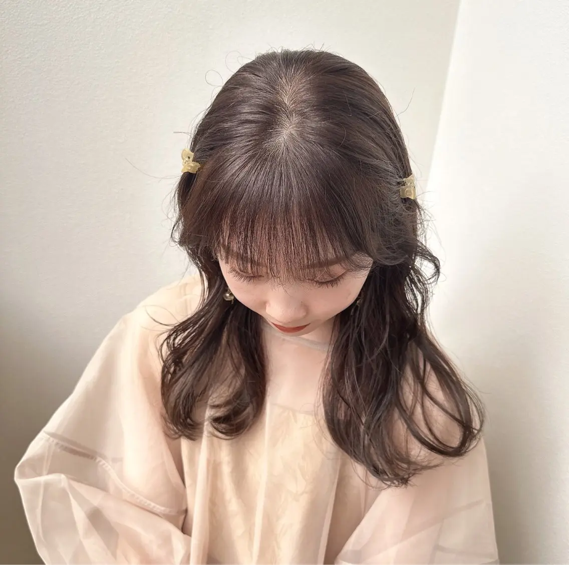 ミディアム カラー ベージュカラー ラベンダーカラー ラベンダーベージュ Sherry/R 三川町　木村祐里奈のヘアスタイル