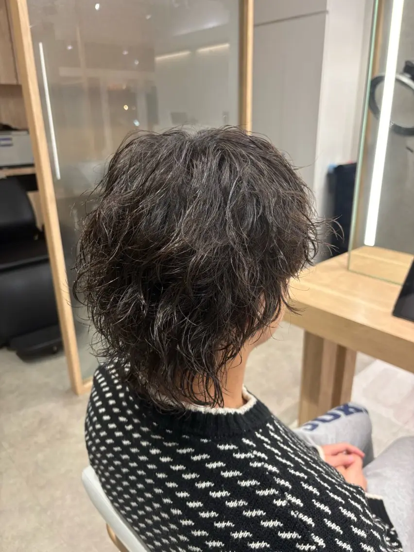 パーマ メンズ 縮毛矯正特化💎& 透明感カラー✨レオのヘアスタイル