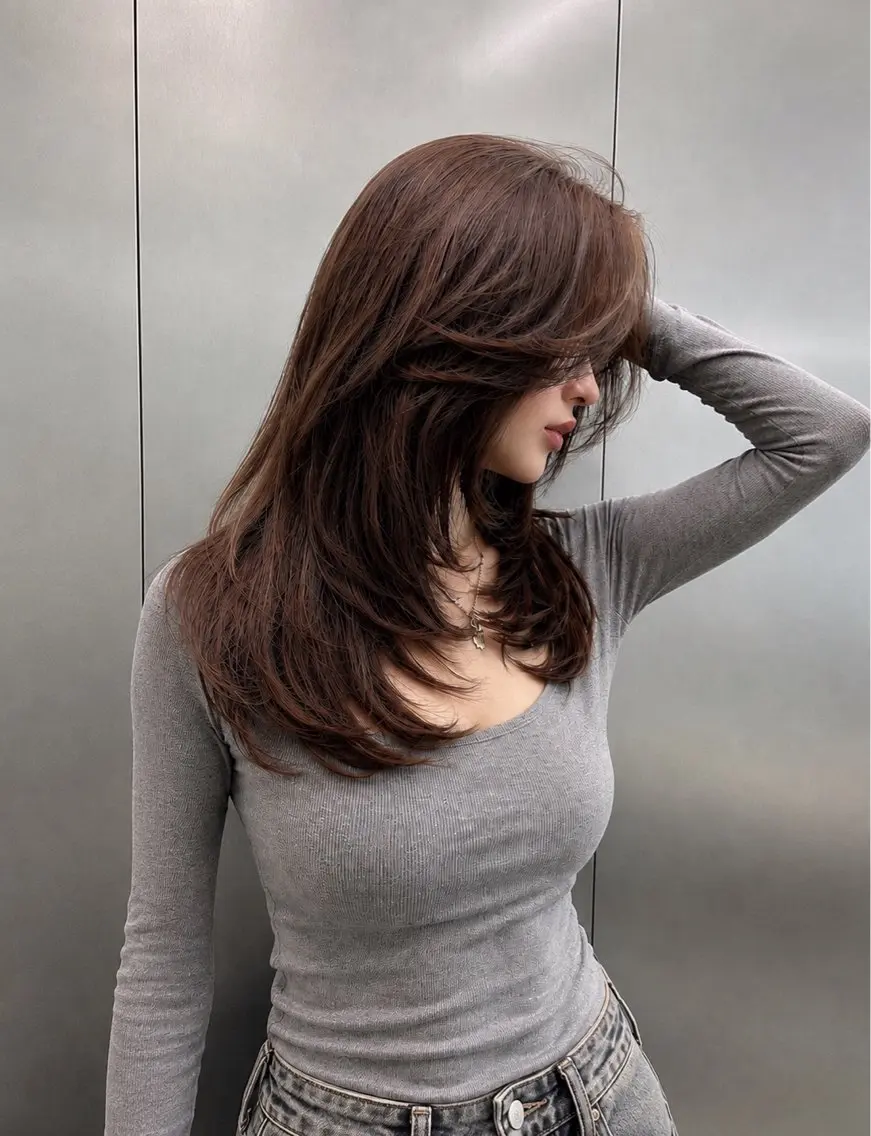 ミディアム カラー カット ヘアカラー トリートメント 🦋韓国風レイヤー/ 艶髪矯正🦋凛太郎のヘアスタイル