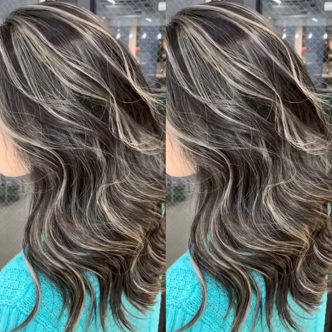 ロング カラー ハイライトカラー ハイライト カット ヘアカラー トリートメント 表参道/ハイライト バレイヤージュのヘアスタイル