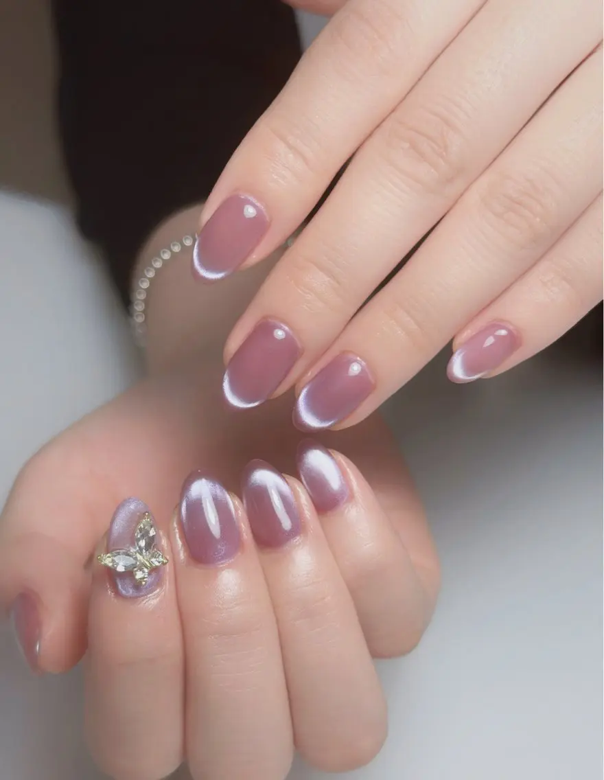 ネイル オーロラネイル 長さ出し フットネイル ラメ(グリッター) ラメグラデーション ハンドネイル 👍thumbs up nail👍のネイルデザイン