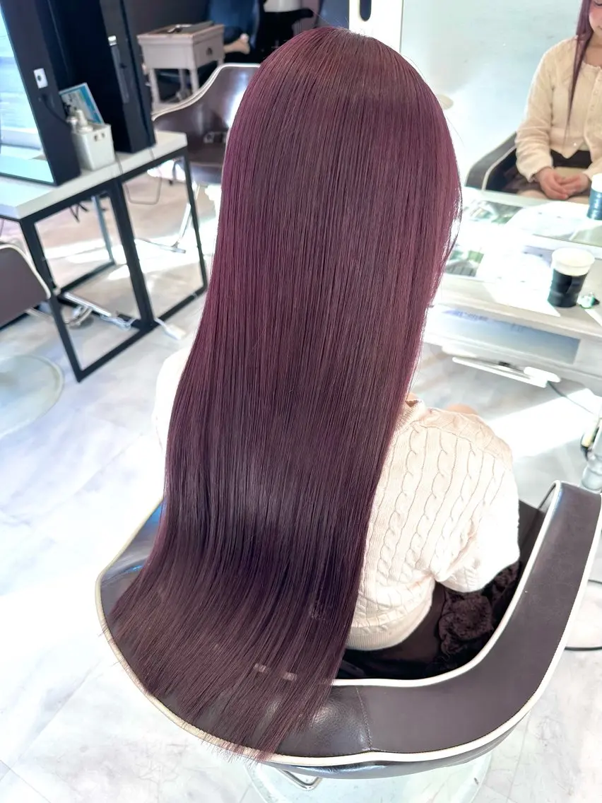 ロング カラー ヘアカラー トリートメント 💘韓国カラー💘 クルミのヘアスタイル