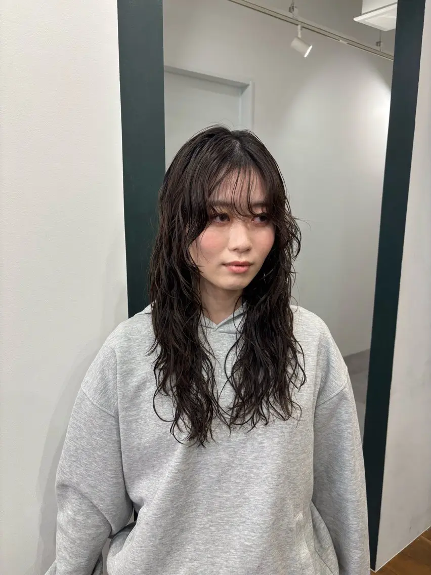 セミロング パーマ カット パーマ トリートメント ヘアセット ハードパーマ Rico💜のヘアスタイル