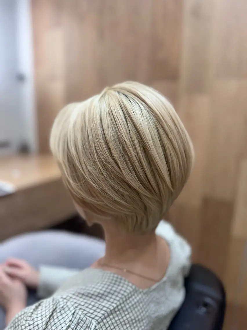 ショート 外国人風カラー ハイライト 髪質改善 韓国風ヘア レイヤーカット 多賀 順平のヘアスタイル