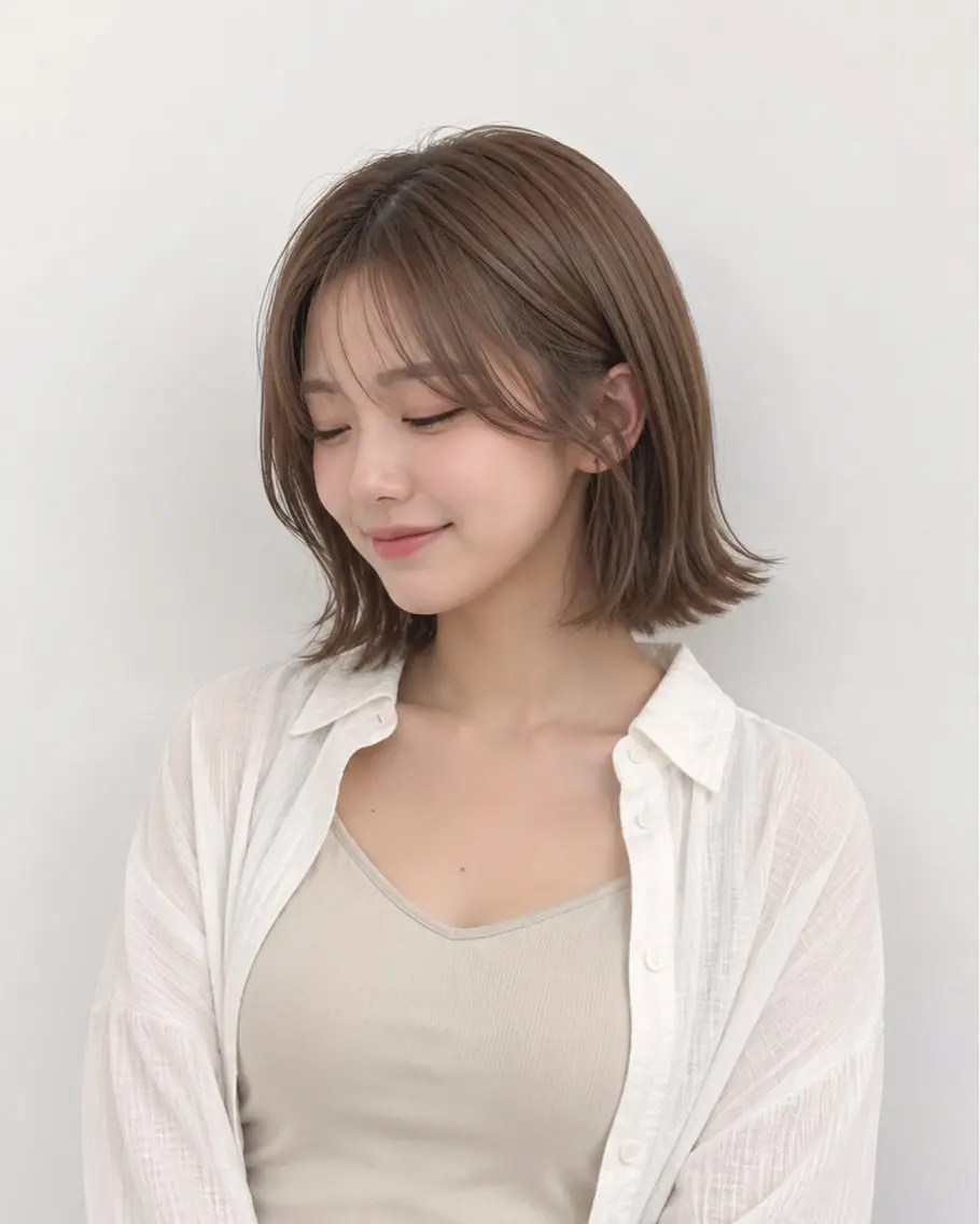 ショート ボブ 顔周りカット カット トリートメント ヘッドスパ モテ🤍トレンドヘア /新宿/ワカナのヘアスタイル