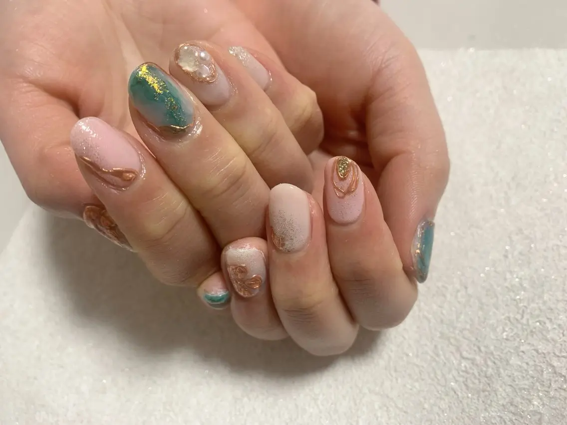ネイル ジェルネイル 韓国ネイル メンズネイル ニュアンスネイル パラジェル kiki nail たまプラーザのネイルデザイン