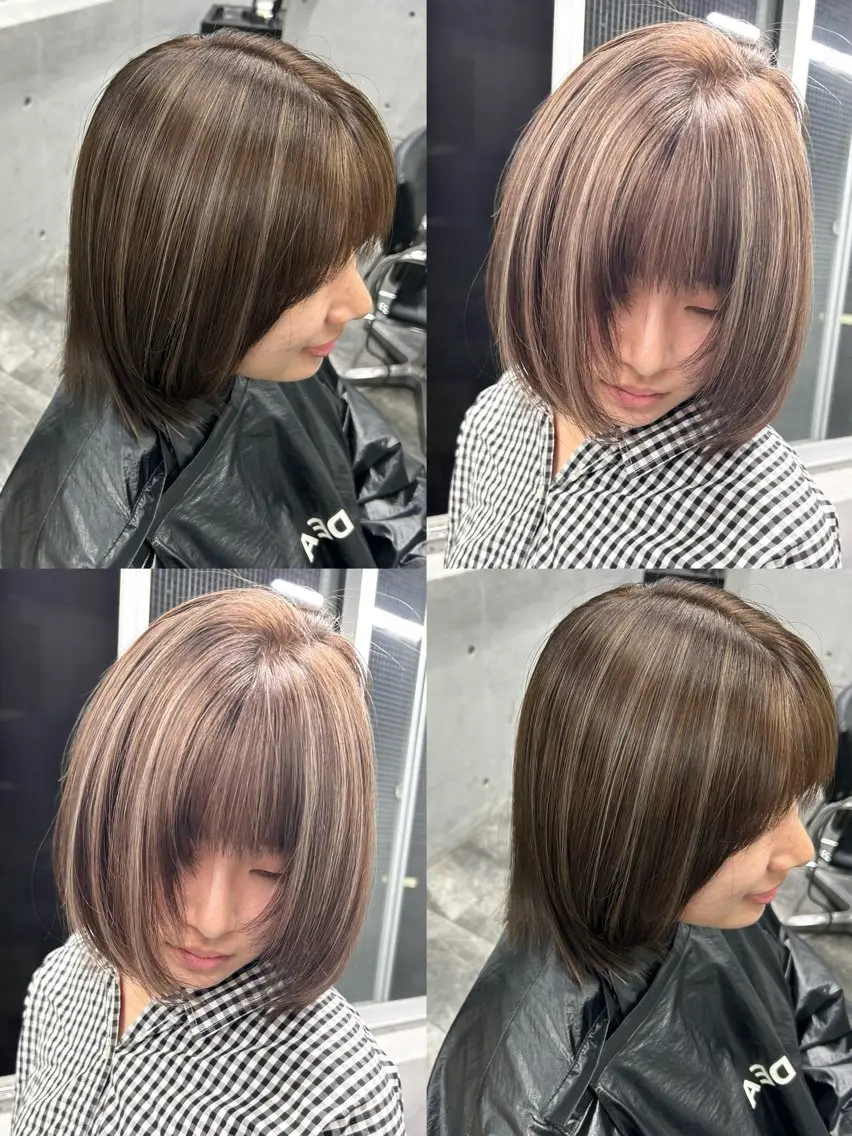 ミディアム ハイライト ブリーチ🐰インナー ♡ハイライト♡綾🐰のヘアスタイル