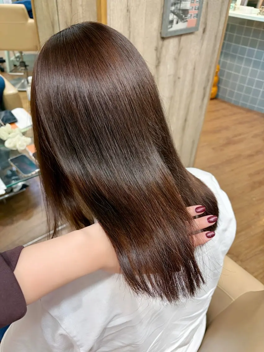 セミロング 縮毛矯正 トリートメント 縮毛矯正 anzu🤍透明感/ 似合わせhair🌛のヘアスタイル