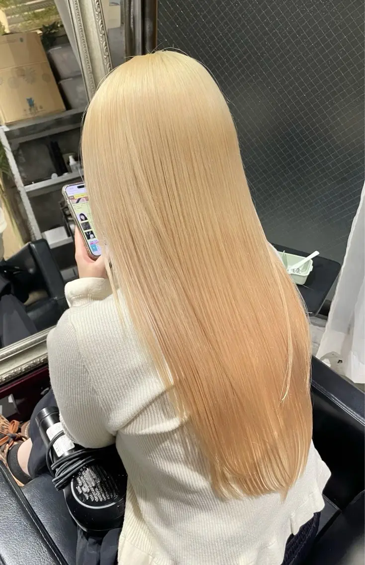 【❤️‍🔥ブリーチメニュー❤️‍🔥】カット➕ケアブリーチ➕髪質改善メテオカラー➕3stepトリートメント⭐️の写真