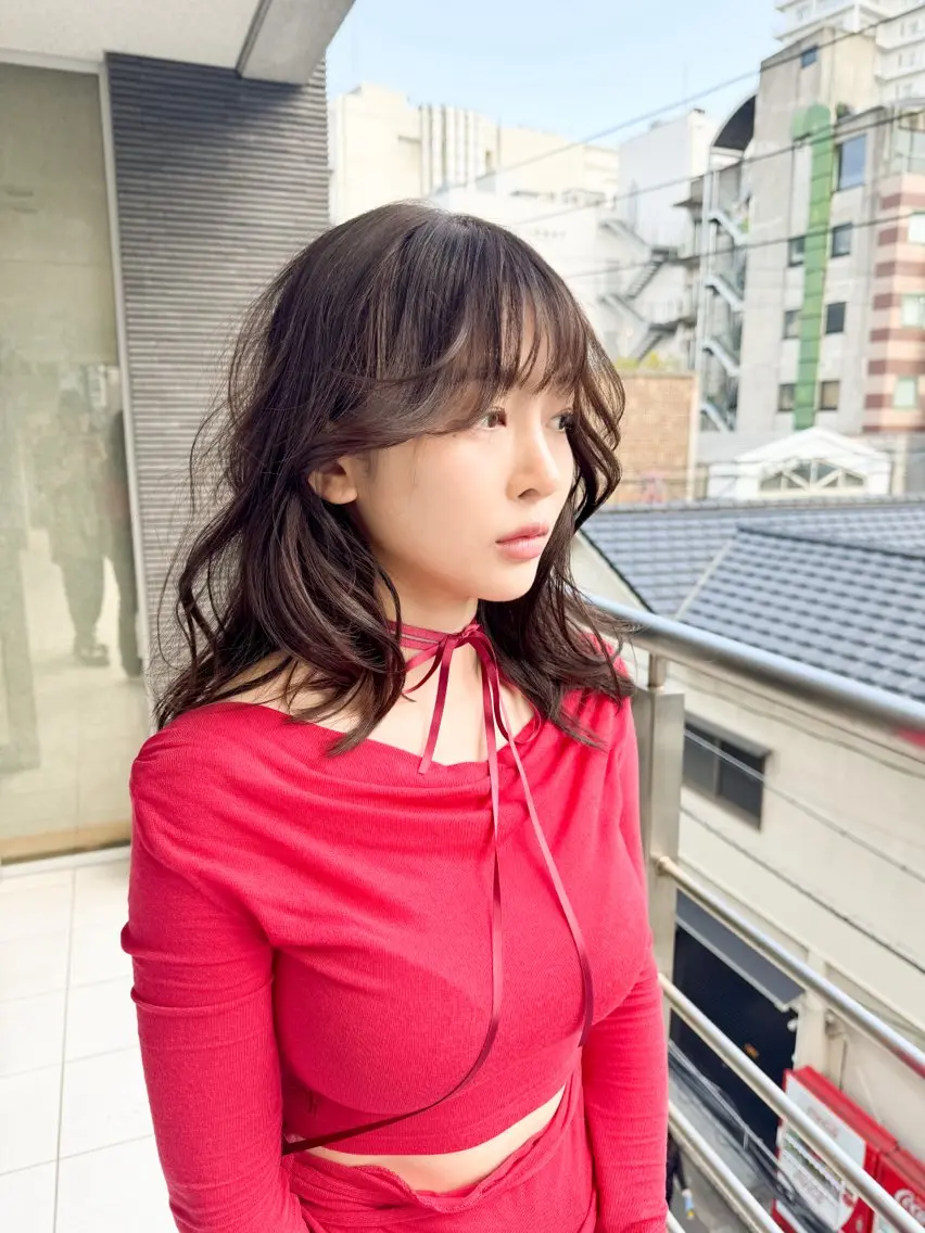 セミロング 顔周りカット 韓国風ヘア レイヤーカット カット 椎葉 祐也のヘアスタイル
