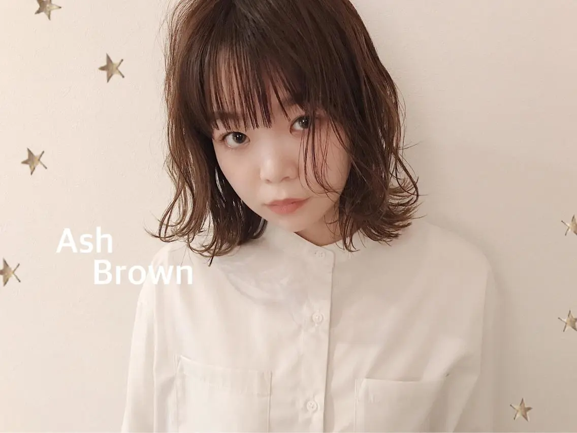 ミディアム カラー カット ヘアカラー 市川 千夏のヘアスタイル