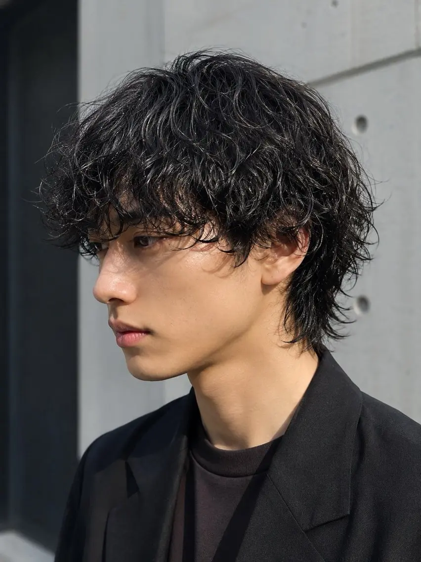 パーマ メンズ カット パーマ 宇梶 千愛のヘアスタイル